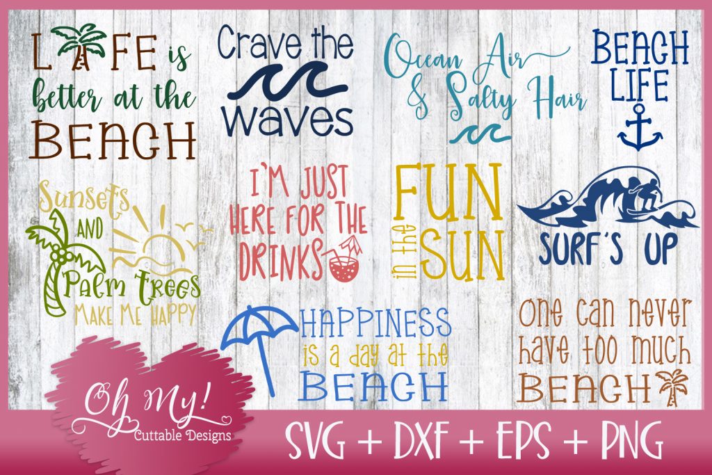 Beach Bundle SVG DXF EPS Cutting Files