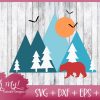 Forest Mountain Scene SVG DXF EPS Cutting File