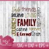 Family Word Art Block Typography Cutting File