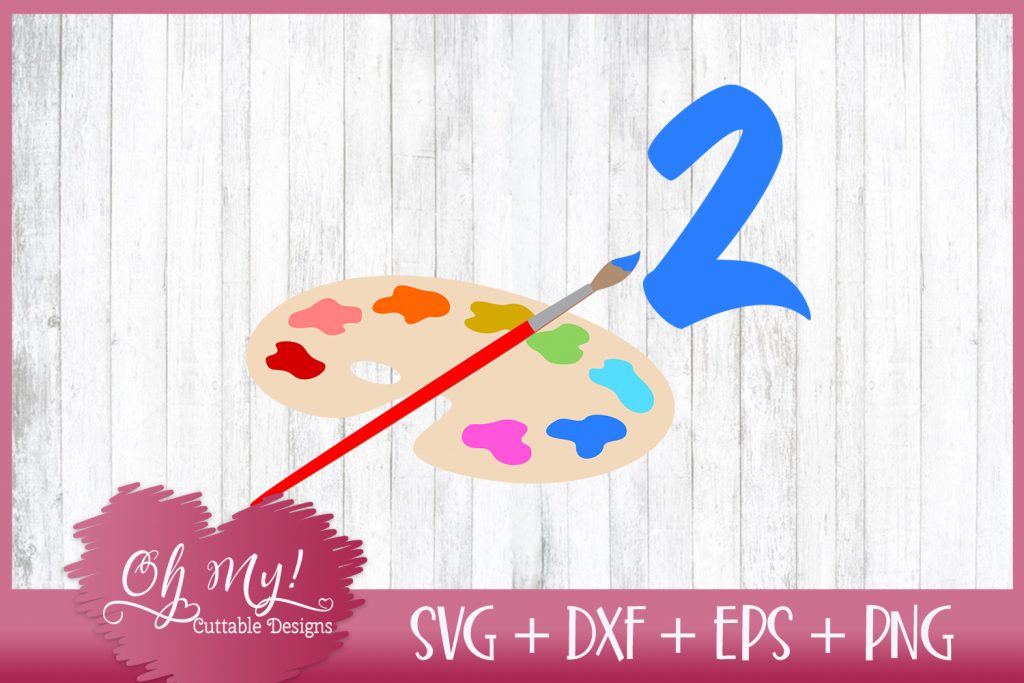 Paint Brush Palette 2 SVG DXF EPS Cutting File